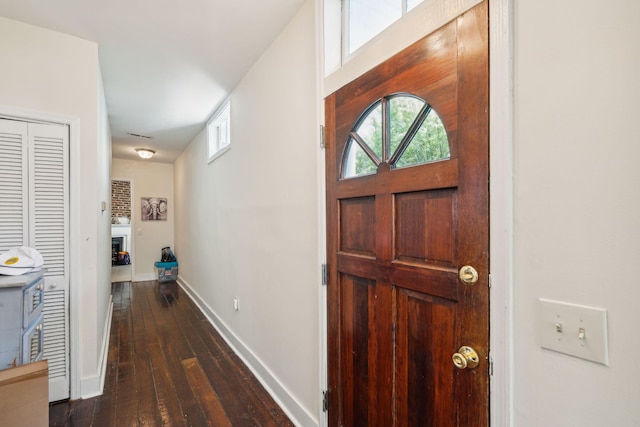 entryway featuring dark hardwood / wood-style floors