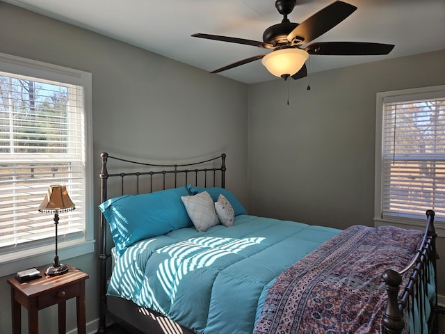 bedroom featuring a ceiling fan