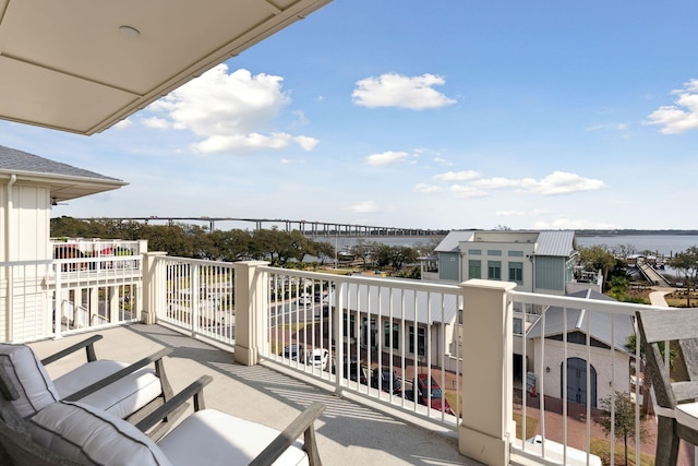 balcony with a water view