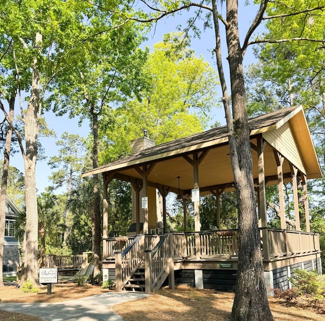 view of property's community with a gazebo
