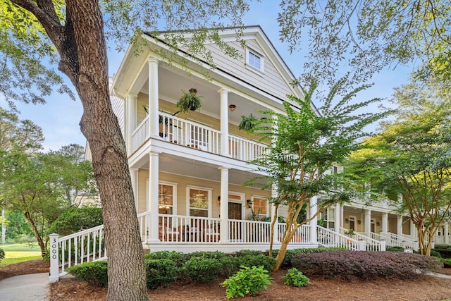 3000 Treadwell St, Mount Pleasant, SC 29466 - neoclassical home with a balcony and covered porch