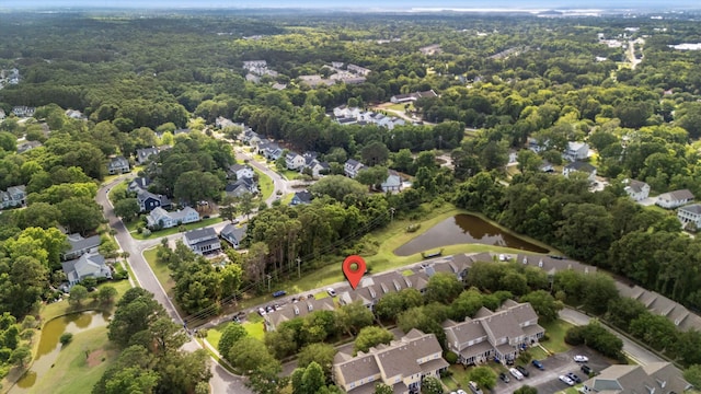 3000 Treadwell St, Mount Pleasant, SC 29466 - aerial view of property and surrounding area featuring nearby suburban area, a nearby body of water, a golf club, and a heavily wooded area