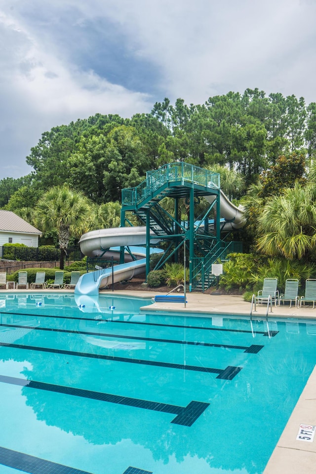 3000 Treadwell St, Mount Pleasant, SC 29466 - community pool with a water slide and view of scattered trees