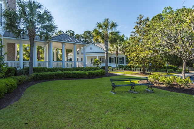 3000 Treadwell St, Mount Pleasant, SC 29466 - back of property with a lawn, metal roof, and a standing seam roof