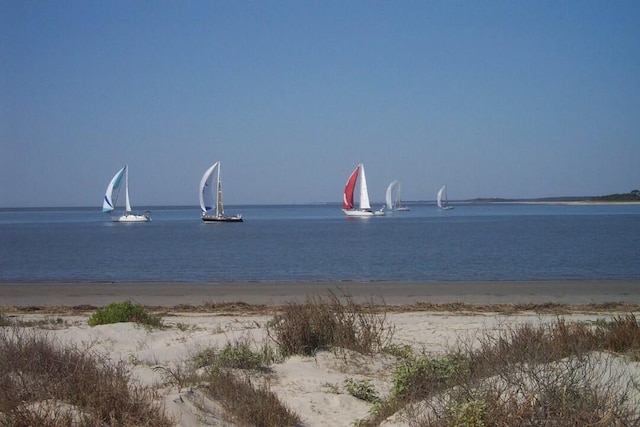 property view of water with a beach view