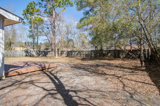 view of yard featuring a fenced backyard