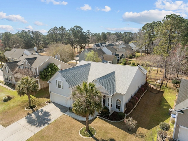 drone / aerial view featuring a residential view