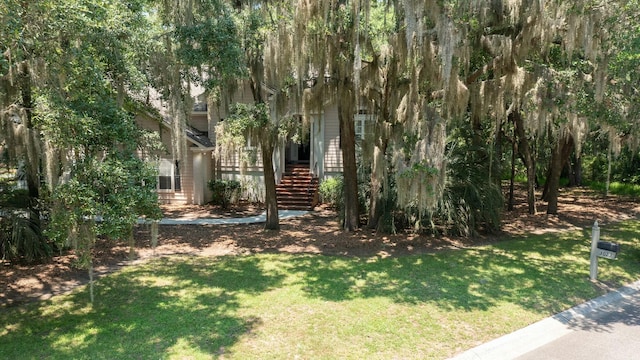 view of yard with stairs