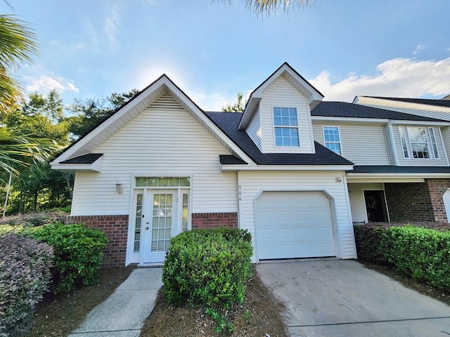 view of front facade with a garage