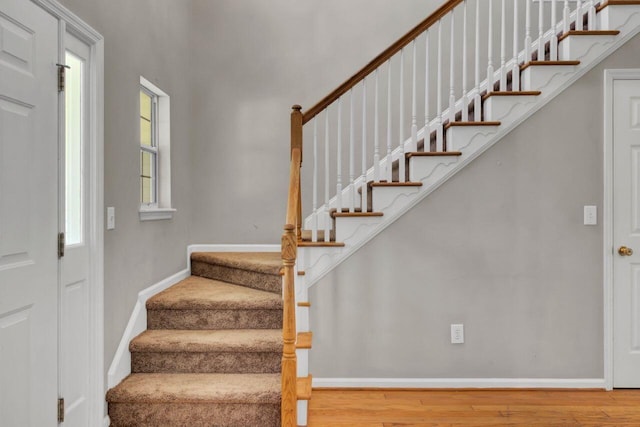 434 Antebellum Ln, Mount Pleasant, SC 29464 - entryway featuring stairs, wood finished floors, and baseboards