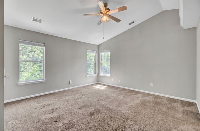 434 Antebellum Ln, Mount Pleasant, SC 29464 - carpeted empty room with lofted ceiling, a ceiling fan, and baseboards