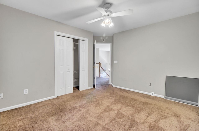 434 Antebellum Ln, Mount Pleasant, SC 29464 - unfurnished bedroom featuring carpet, baseboards, a closet, and ceiling fan