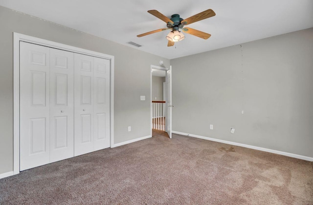 434 Antebellum Ln, Mount Pleasant, SC 29464 - unfurnished bedroom featuring carpet floors, baseboards, a closet, and ceiling fan