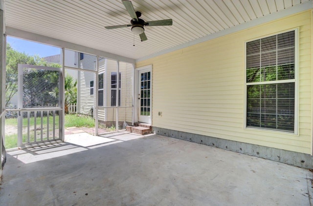 434 Antebellum Ln, Mount Pleasant, SC 29464 - unfurnished sunroom featuring a ceiling fan