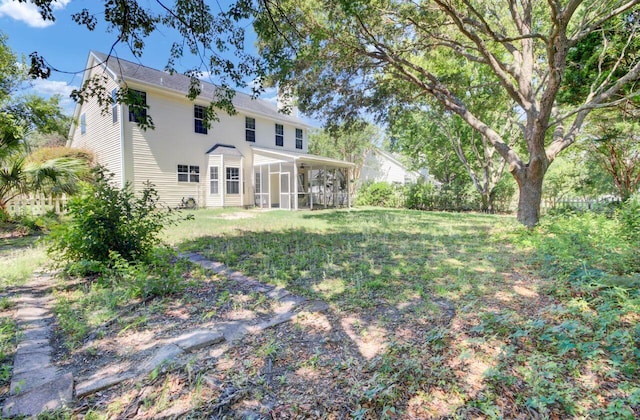434 Antebellum Ln, Mount Pleasant, SC 29464 - rear view of house with a sunroom and a lawn
