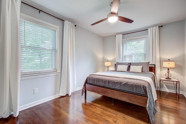 5043 Victoria Ave, North Charleston, SC 29405 - bedroom featuring wood finished floors, baseboards, and ceiling fan