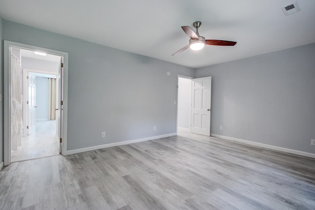 5043 Victoria Ave, North Charleston, SC 29405 - spare room with ceiling fan, light wood-type flooring, and baseboards