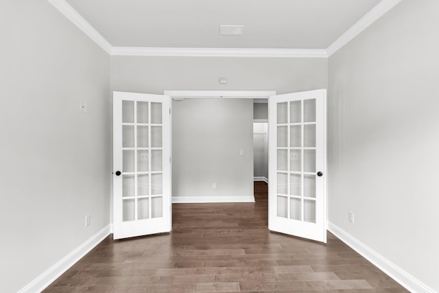 512 Pontoon Rd, Huger, SC 29450 - spare room with french doors, ornamental molding, wood finished floors, and baseboards