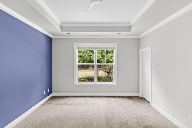 512 Pontoon Rd, Huger, SC 29450 - carpeted empty room featuring a tray ceiling, crown molding, and baseboards