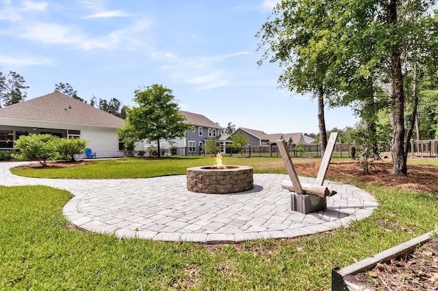 512 Pontoon Rd, Huger, SC 29450 - view of yard with a patio area and an outdoor fire pit
