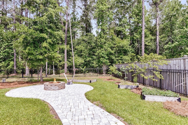 512 Pontoon Rd, Huger, SC 29450 - view of yard with a fire pit and a patio