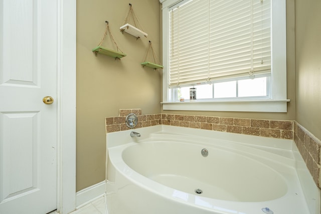 bathroom with a washtub