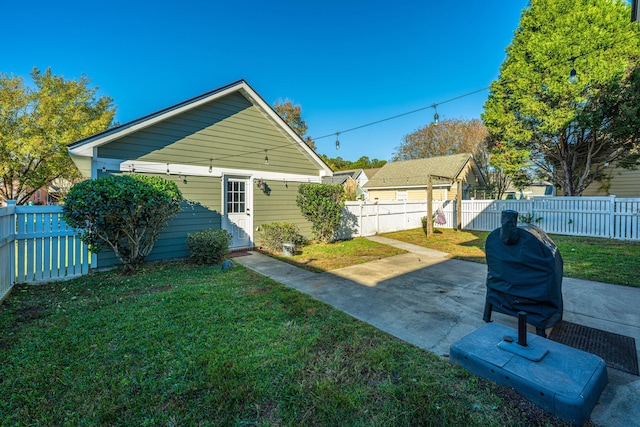 exterior space featuring a patio and a front yard