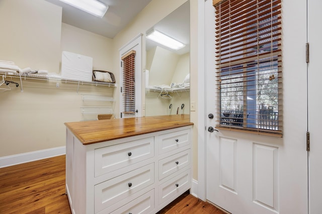 interior space featuring light wood-type flooring