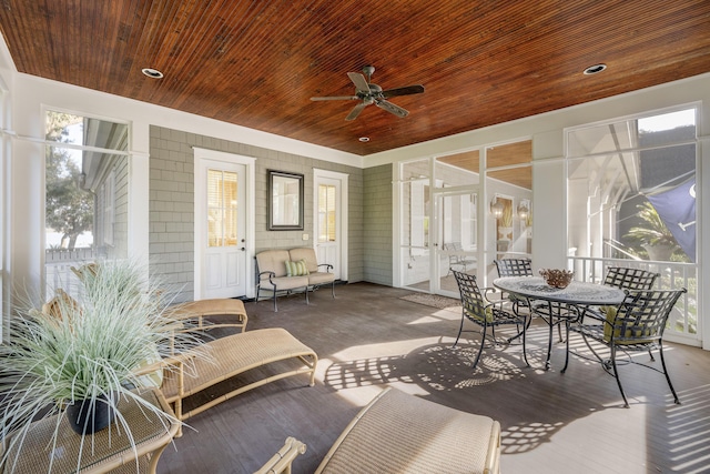 view of patio / terrace with ceiling fan