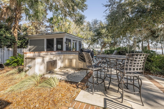 view of patio featuring area for grilling