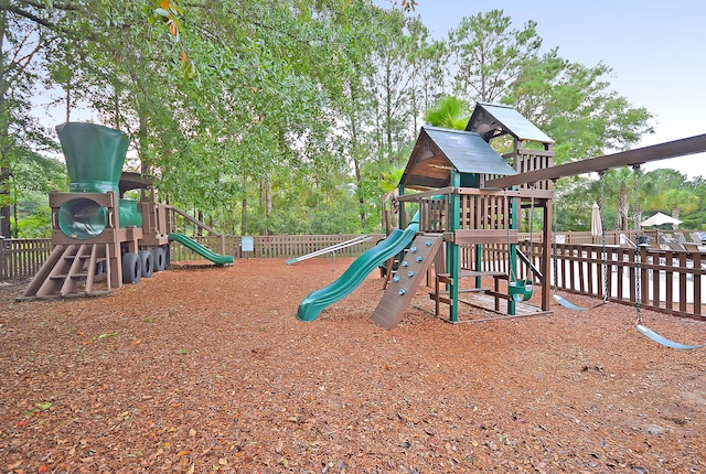 community play area featuring fence