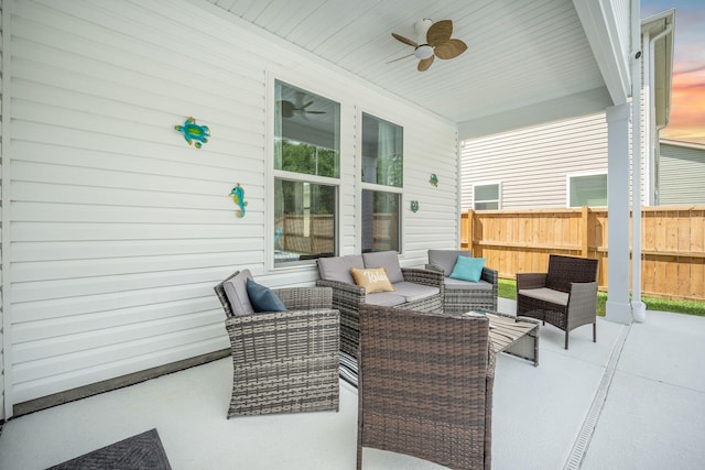 224 Wappoo Trace Ln, Summerville, SC 29486 - view of patio featuring an outdoor living space and ceiling fan