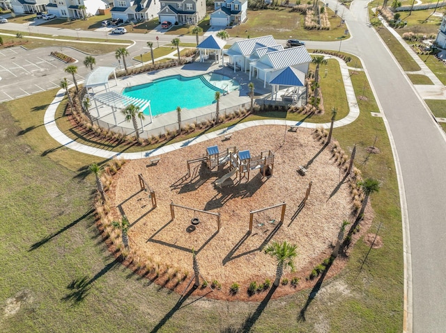 224 Wappoo Trace Ln, Summerville, SC 29486 - aerial perspective of suburban area featuring a pool