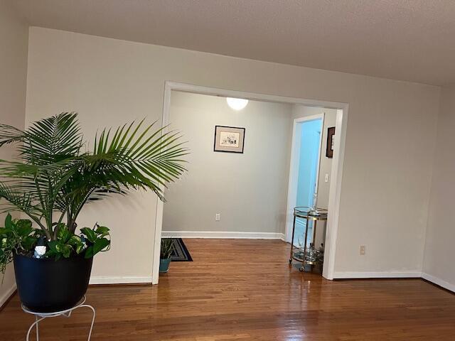 spare room with hardwood / wood-style flooring