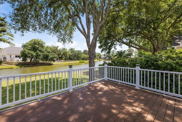 1232 Palmetto Peninsula Dr, Mount Pleasant, SC 29464 - deck with a water view and a lawn