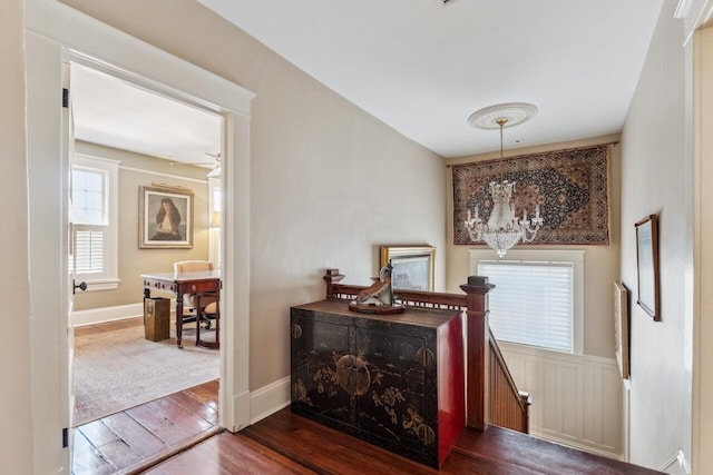 interior space featuring dark hardwood / wood-style flooring