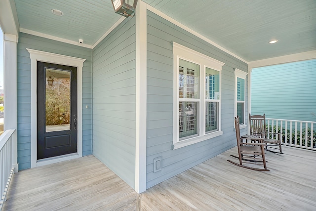 deck featuring covered porch