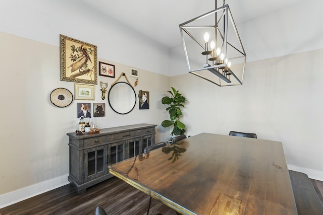 dining room with dark wood-type flooring