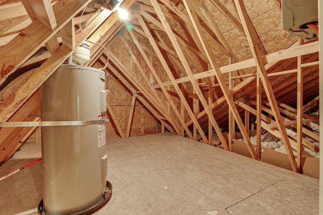 attic with water heater