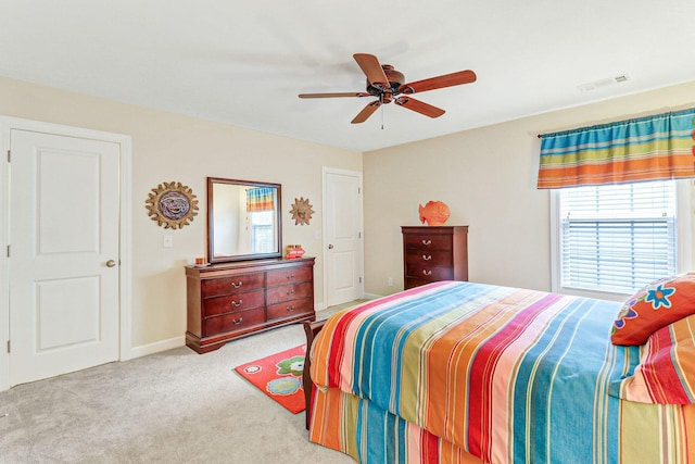 235 Club Gate, Bluffton, SC 29910 - bedroom with baseboards, visible vents, a ceiling fan, and carpet