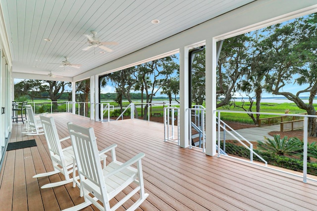 235 Club Gate, Bluffton, SC 29910 - wooden deck with a ceiling fan