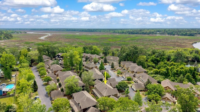 aerial view with a residential view