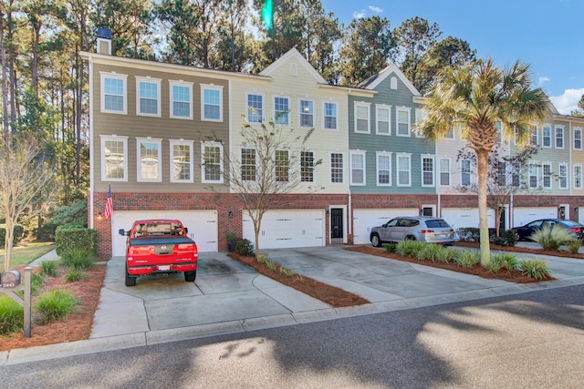 view of property with a garage