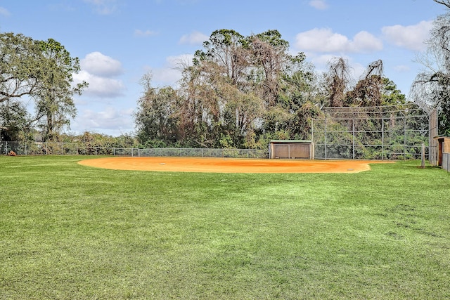 view of home's community featuring fence and a lawn