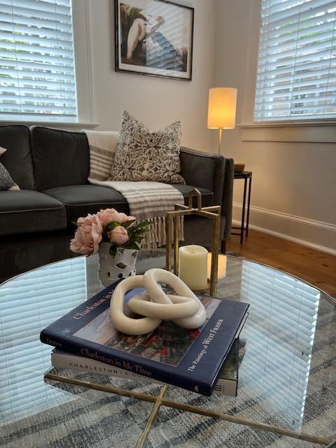 84 Bull St Unit F, Charleston, SC 29401 - living room with baseboards and wood finished floors