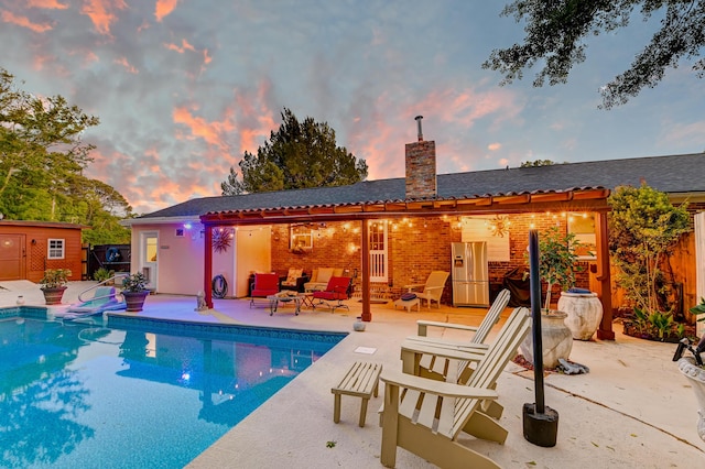 2506 Birkenhead Dr, Charleston, SC 29414 - outdoor pool featuring a shed, outdoor lounge area, an outbuilding, and a patio