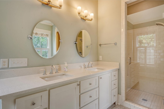312 Hobcaw Dr, Mount Pleasant, SC 29464 - bathroom with a stall shower and double vanity