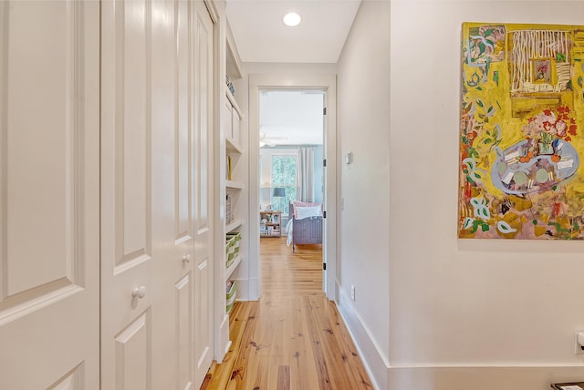 312 Hobcaw Dr, Mount Pleasant, SC 29464 - corridor featuring light wood-style flooring, baseboards, and recessed lighting