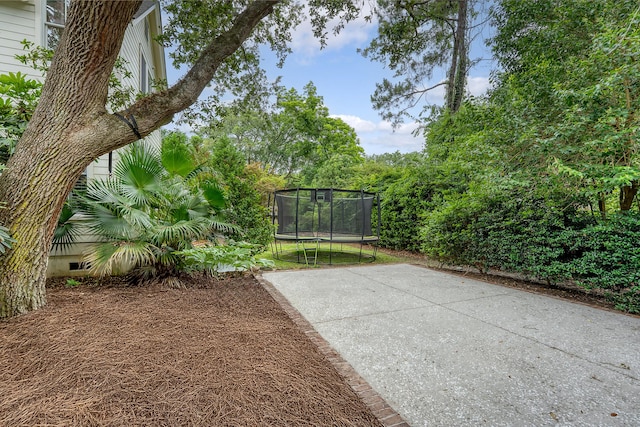312 Hobcaw Dr, Mount Pleasant, SC 29464 - view of yard featuring a trampoline and a patio