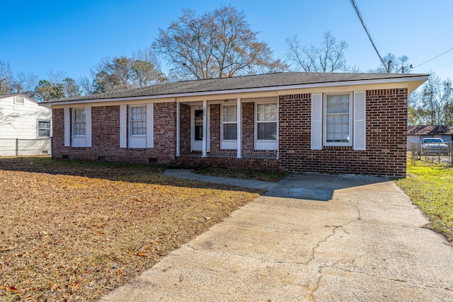 view of single story home